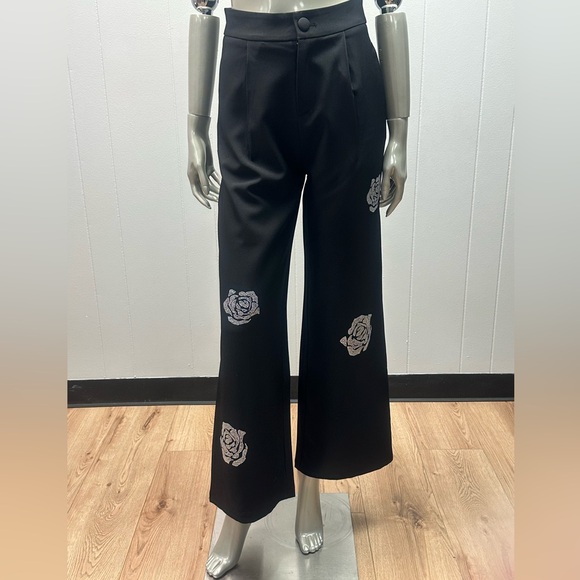 Flo Rho Black Rhinestone Detail 2pc Pants Suit - Picture 8 of 11